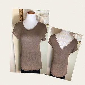 Evolve LA Knit Top with Lace Insert